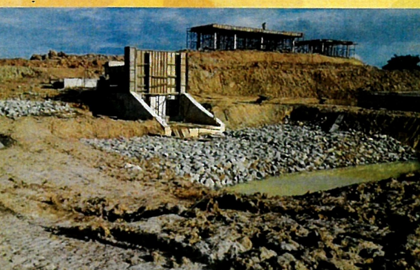 Completed drainage and protective civil works at an OBS project site